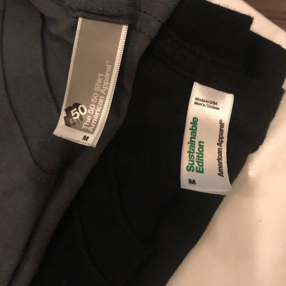 American Apparel T-shirts 1 Dark Grey 1 Black